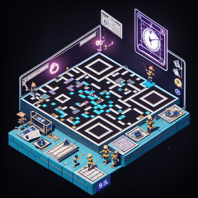Isometric Magic Exam Room 3D QR Code for Posters