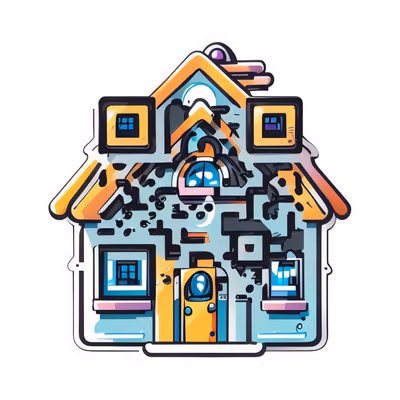 Умный дом, векторная иллюстрация: QR-код для наклеек — изображение 1