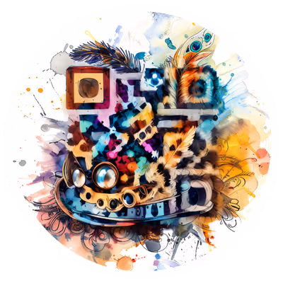 Steampunk Top Hat Watercolor QR Code for Stickers — image 1