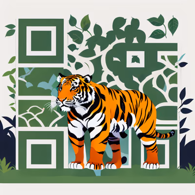 Jungle Tiger Vector QR Code for Posters — image 1