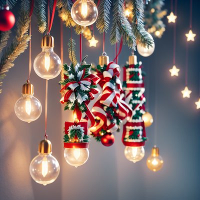 Christmas Bulb Ornaments Photographic QR Code for Greeting Cards
