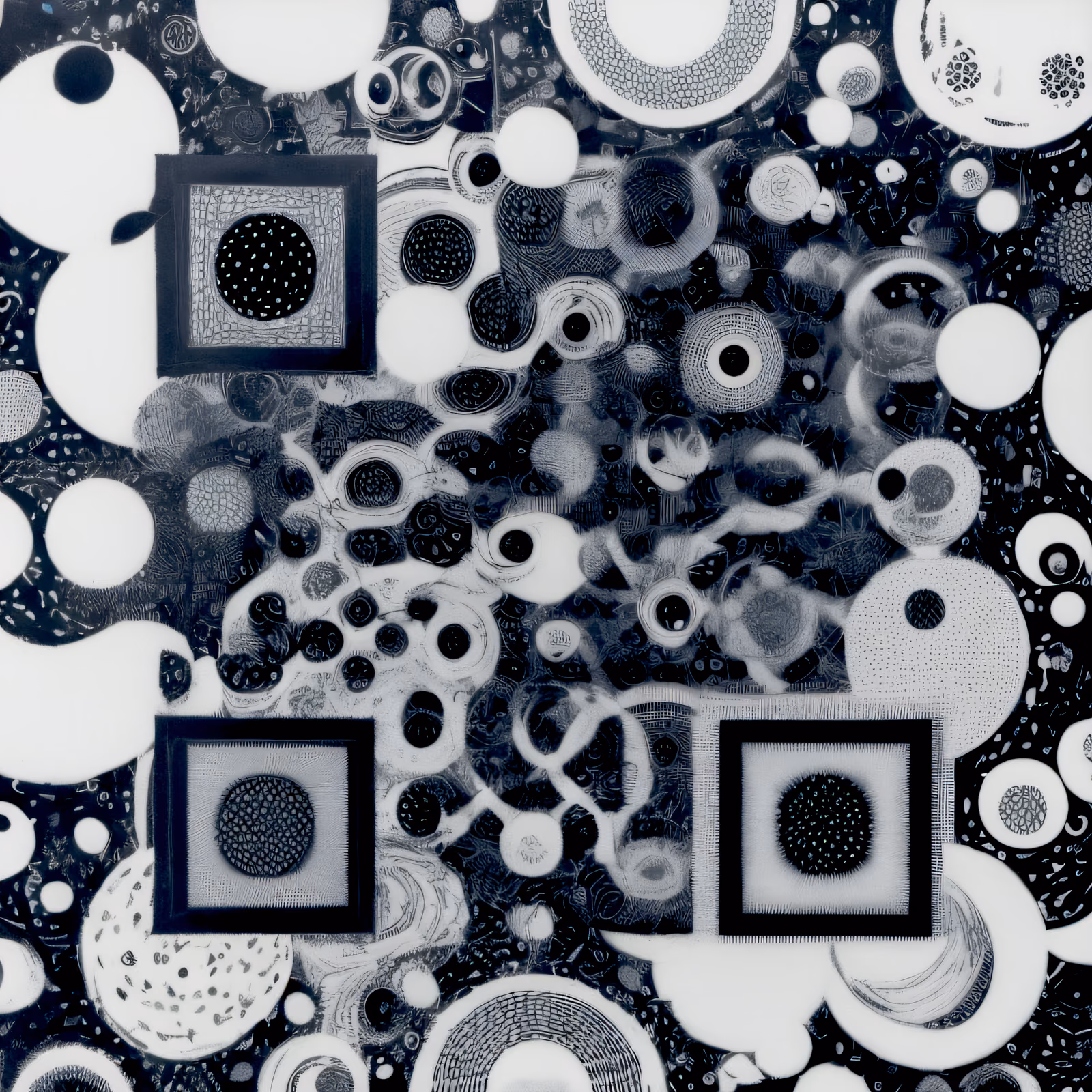 Black and White Circles Abstract QR Code Art — image 1