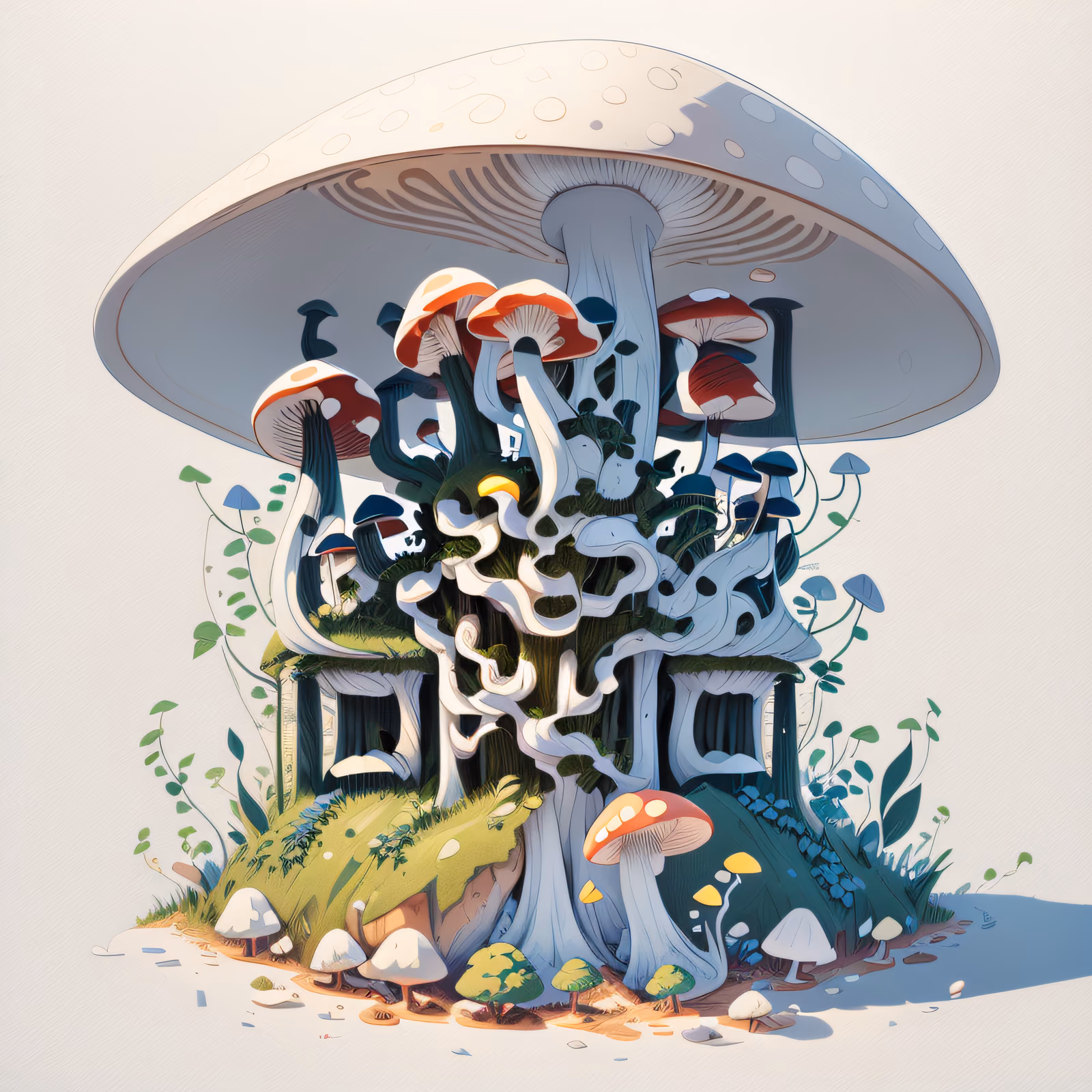 Towering Mushroom Game Art QR Code for Stickers — image 1