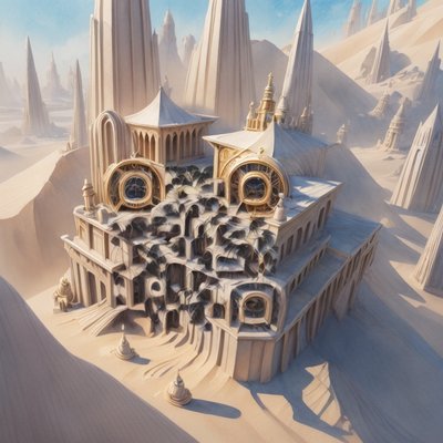 Lost Sand City Fantasy QR Code Art