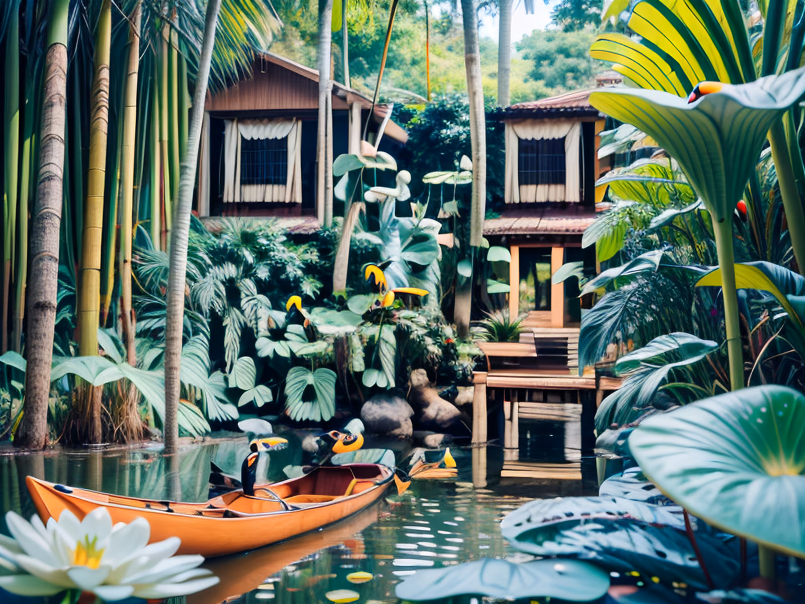 Amazon River Canoe Photorealistic QR Code for Posters — image 1