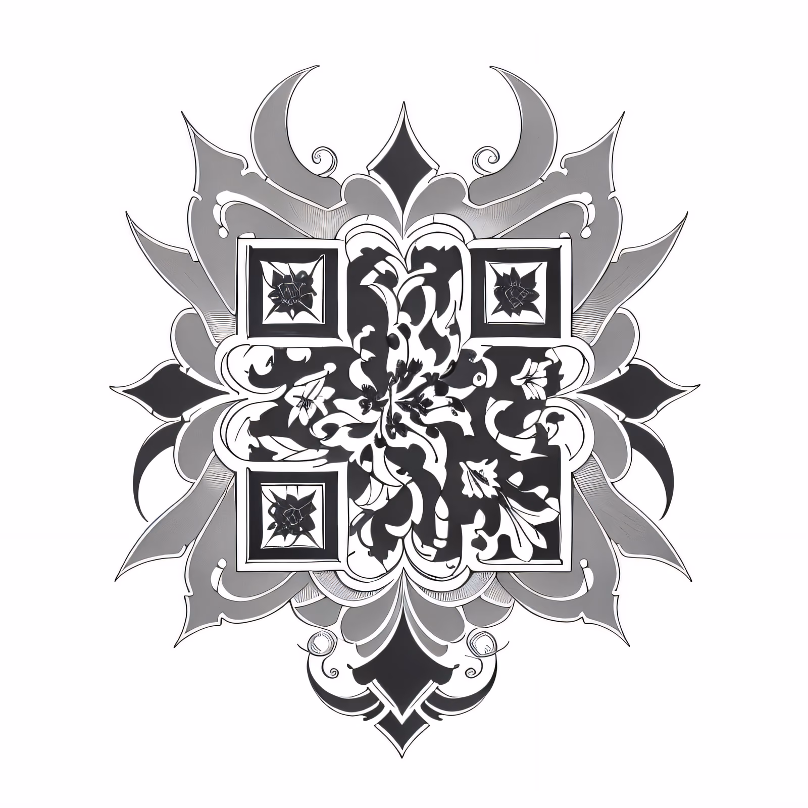 Ornate Filigree Lily Tattoo QR Code for Temporary Tattoos — image 1