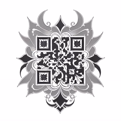 Ornate Filigree Lily Tattoo QR Code for Temporary Tattoos — image 1
