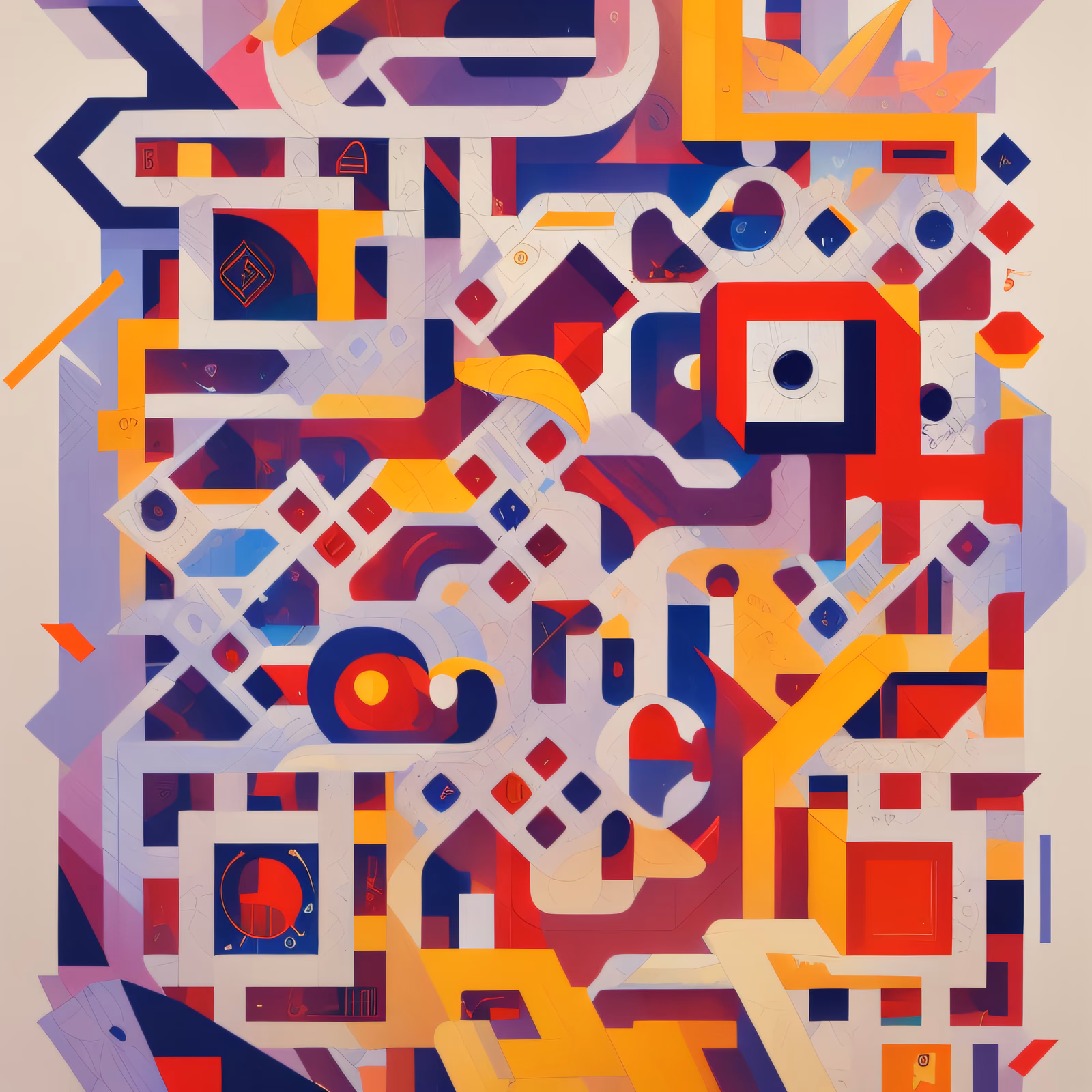 Cubist Geometric Abstract QR Code Art — image 1