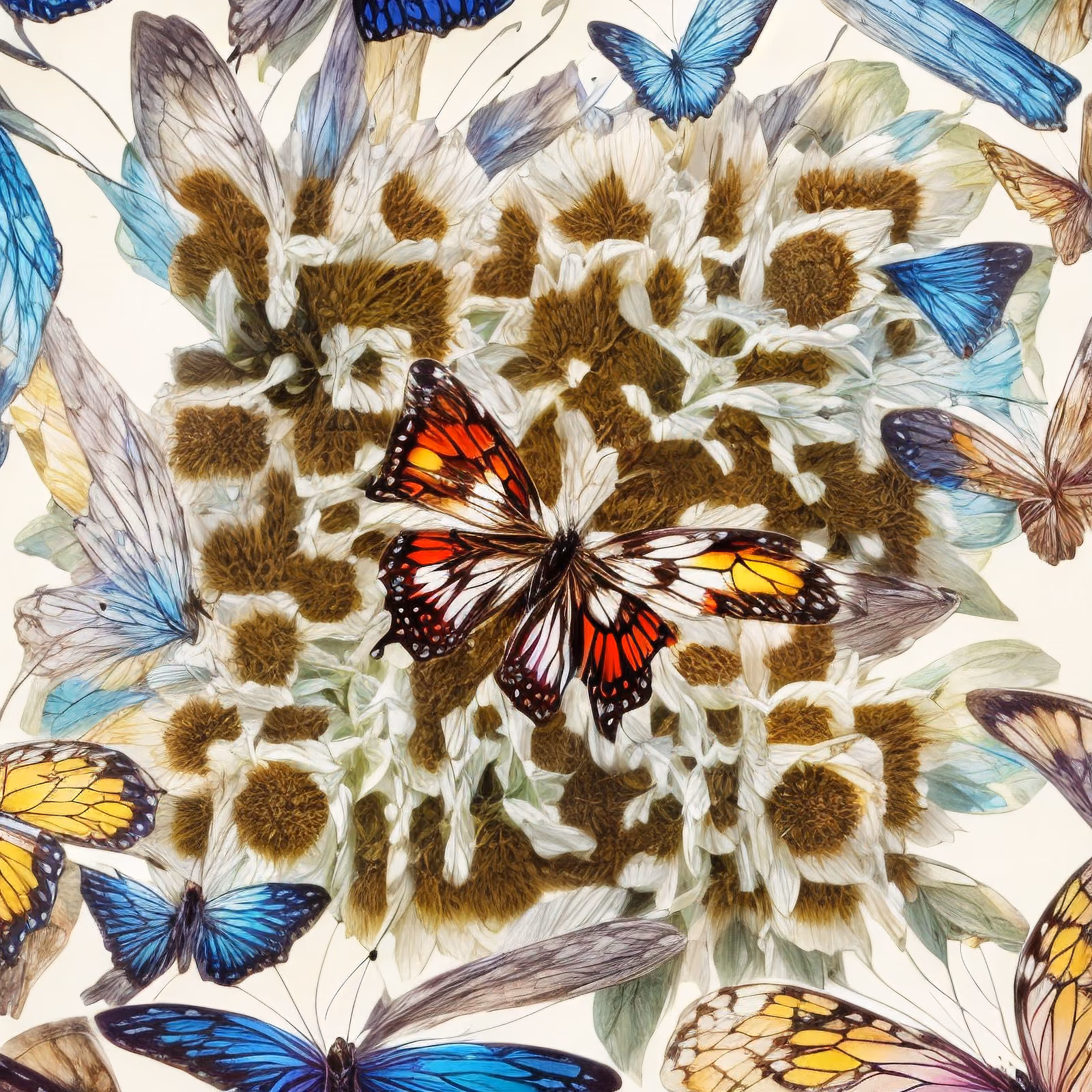 Butterflies and White Flowers Detailed QR Code Art — image 1