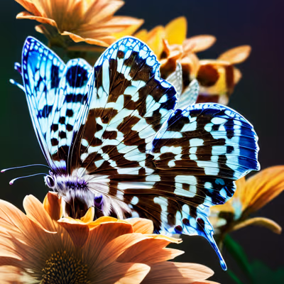 Клетчатая бабочка на макрофото: QR-код — изображение 1