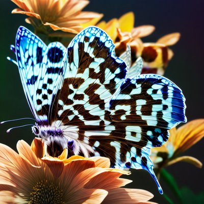 Checkered Butterfly Macro Photo QR Code Art