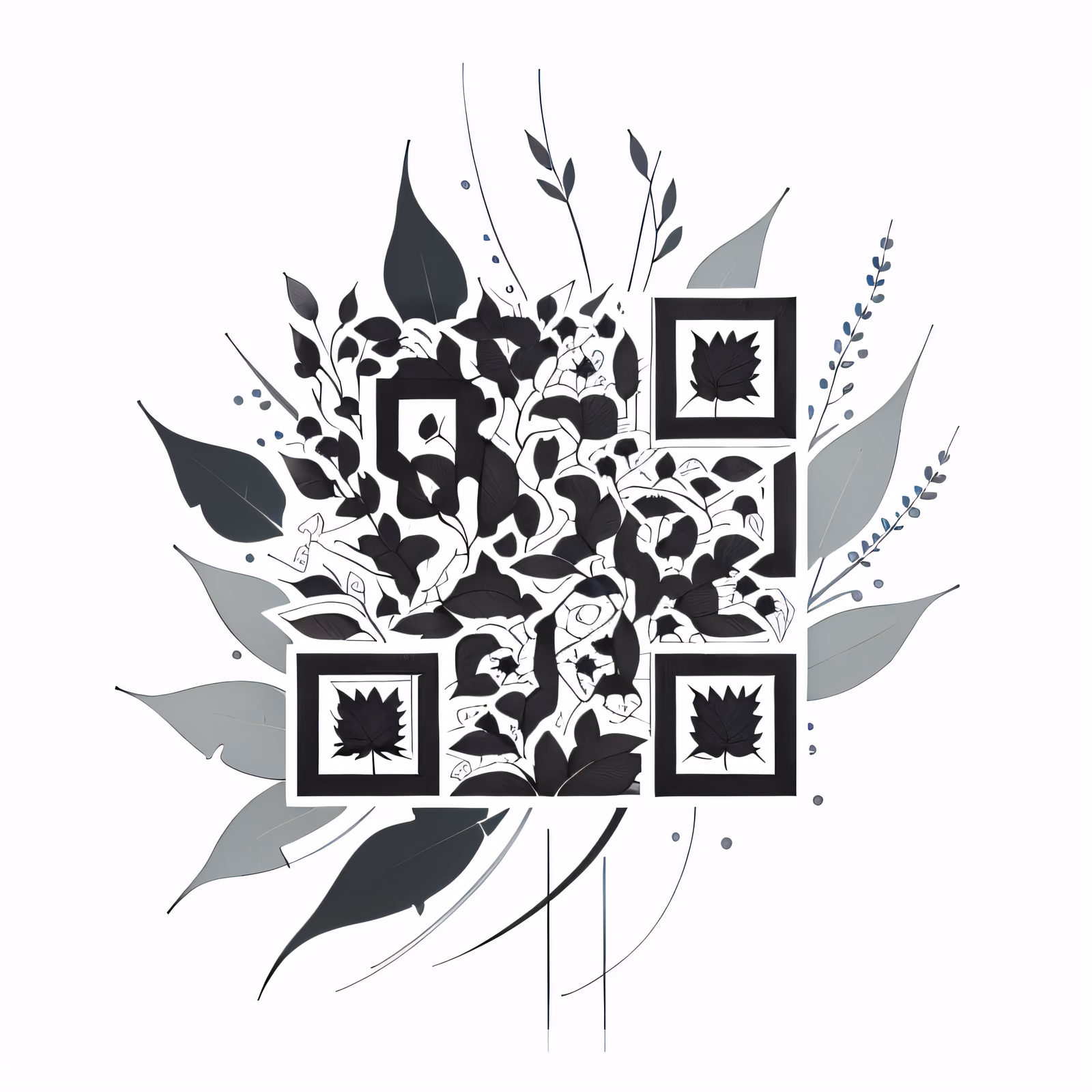 Eucalyptus Leaf Bundle Ink QR Code for Temporary Tattoos — image 1
