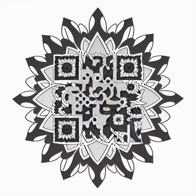 Sunflower Mandala Ink Tattoo QR Code for Temporary Tattoos — image 1