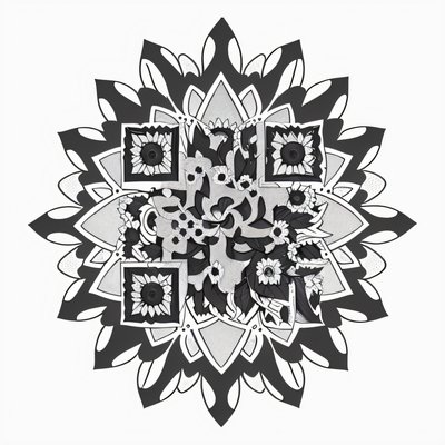 Sunflower Mandala Ink Tattoo QR Code for Temporary Tattoos