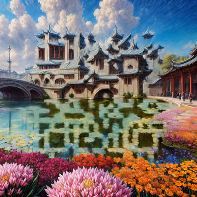 Pond Palace Flower Garden QR Code Art — image 1