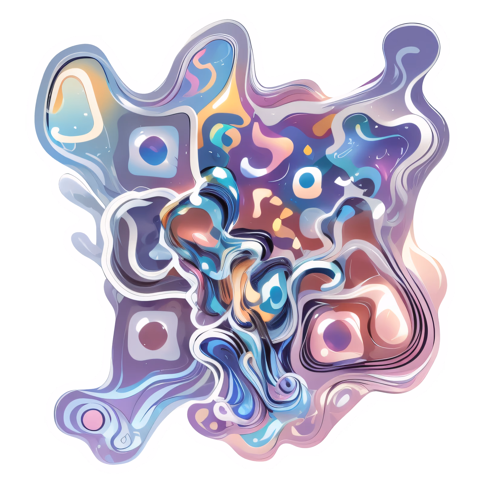 Iridescent Pearl Liquid Abstract QR Code for Stickers — image 1