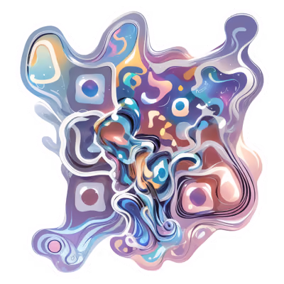 Iridescent Pearl Liquid Abstract QR Code for Stickers — image 1