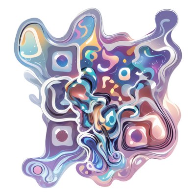 Iridescent Pearl Liquid Abstract QR Code for Stickers