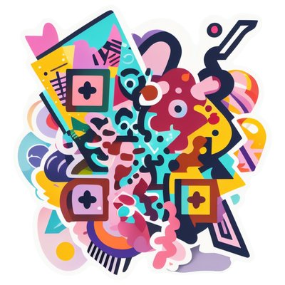 Colorful Geometric Shapes Vector QR Code for Stickers
