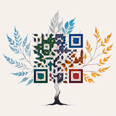 Дерево четырёх времён года: цифровая живопись, QR-код — изображение 1