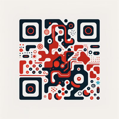 Abstract Doodle Flat Vector Pattern QR Code for Posters