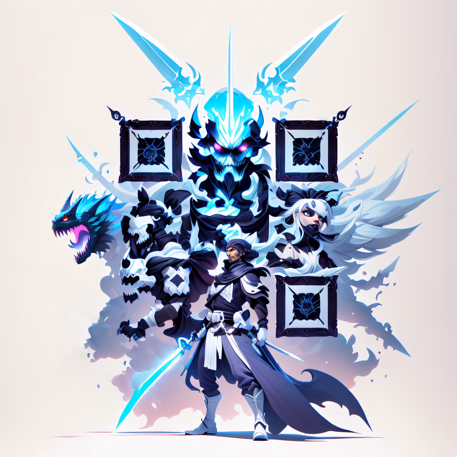 Swordsman and Demons Game Art QR Code for Posters — image 1