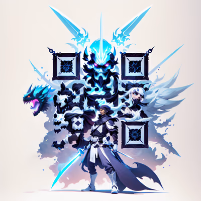Swordsman and Demons Game Art QR Code for Posters — image 1