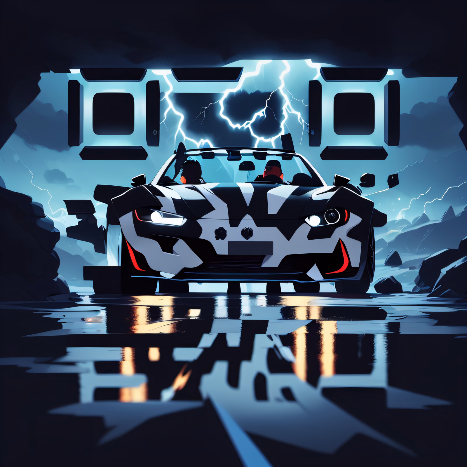 Sports Car Storm Game Art QR Code for Posters — image 1