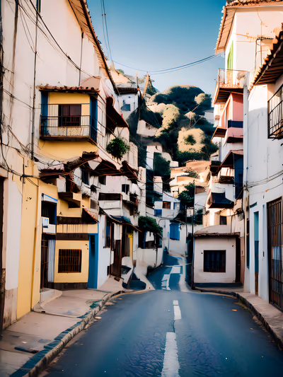 Colorful Hillside Street Film Photo QR Code for Posters — image 1