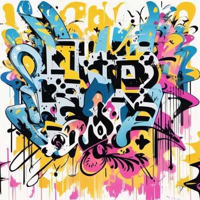 Colorful Graffiti Lettering Abstract QR Code for Posters
