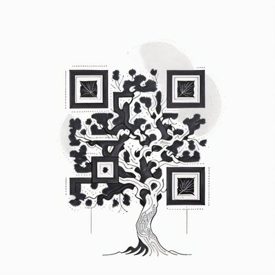 Oak Tree Ink Tattoo QR Code Art