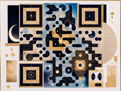 Celestial Star Chart Collage QR Code Art — image 1