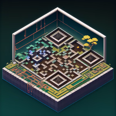 Изометрический дзен-сад с платами: QR-код — изображение 1