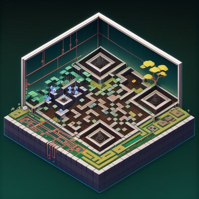 Isometric Circuit Zen Garden QR Code Art