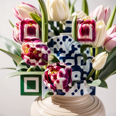 Tulip Bouquet Photo Flowers QR Code Art