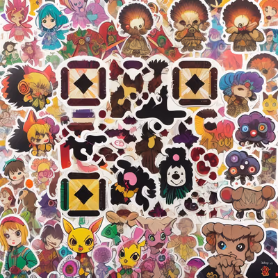 Cartoon Creature Sticker Bomb QR Code for Stickers — image 1