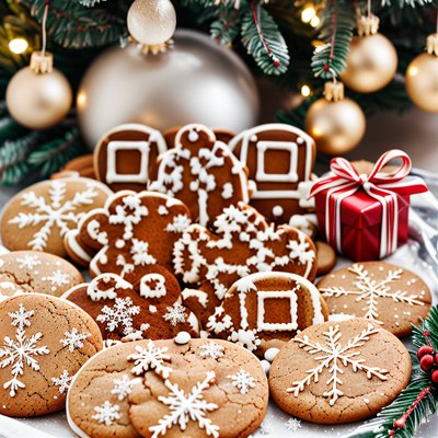 Gingerbread Cookies Festive Photo QR Code for Packaging