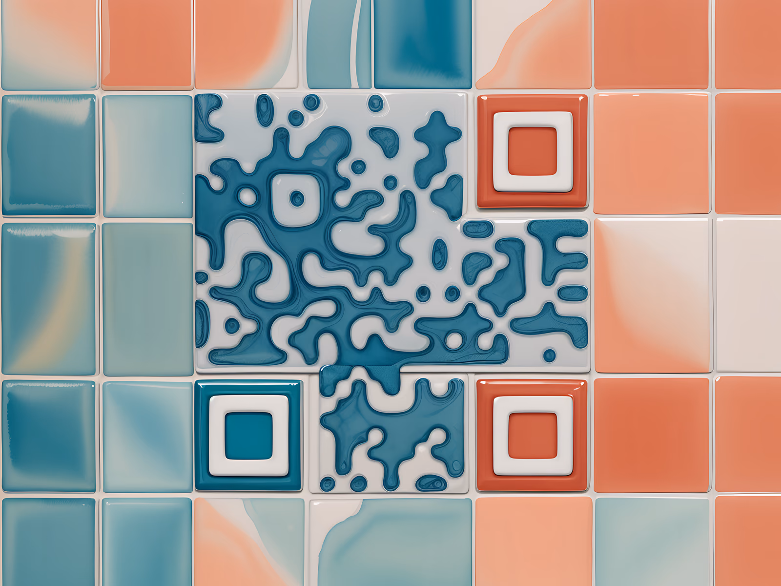 Glazed Gradient Ceramic Tile QR Code Art — image 1