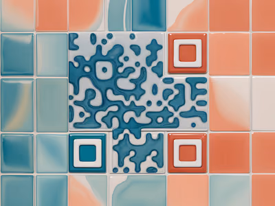 Glazed Gradient Ceramic Tile QR Code Art — image 1
