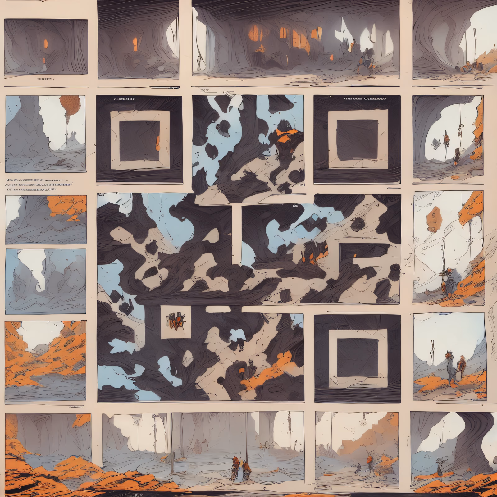 Пещеры в панелях комикса: QR-код для обложек книг — изображение 1