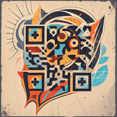 Абстрактный геометрический векторный символ: QR-код для наклеек — изображение 1