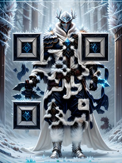 Frost Warrior Dark Fantasy QR Code for Posters