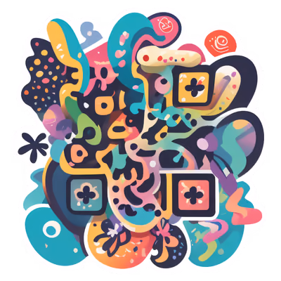 Colorful Abstract Blob Vector QR Code for Stickers — image 1