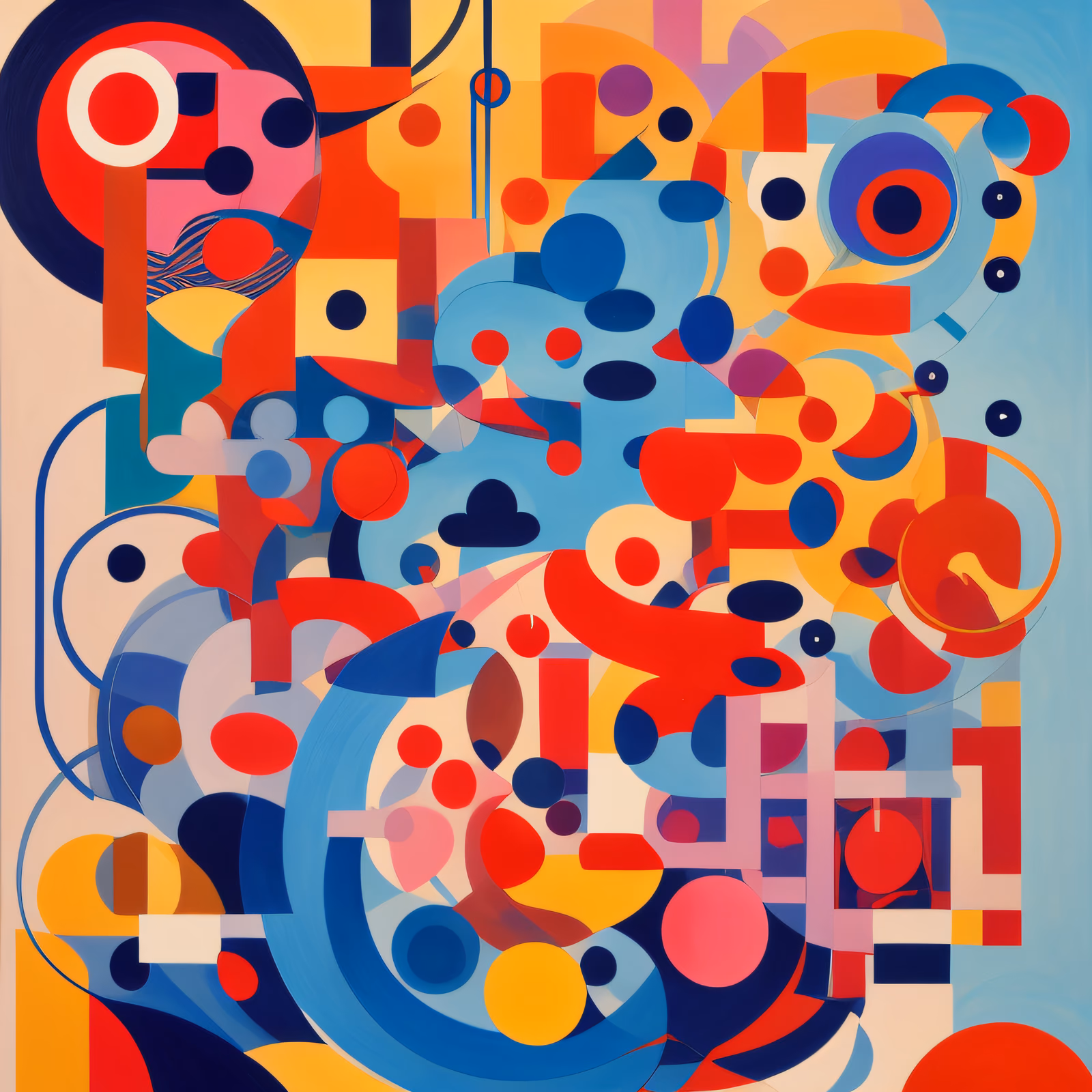 Colorful Geometric Abstract Deco QR Code Art — image 1