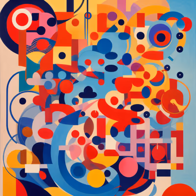 Colorful Geometric Abstract Deco QR Code Art — image 1