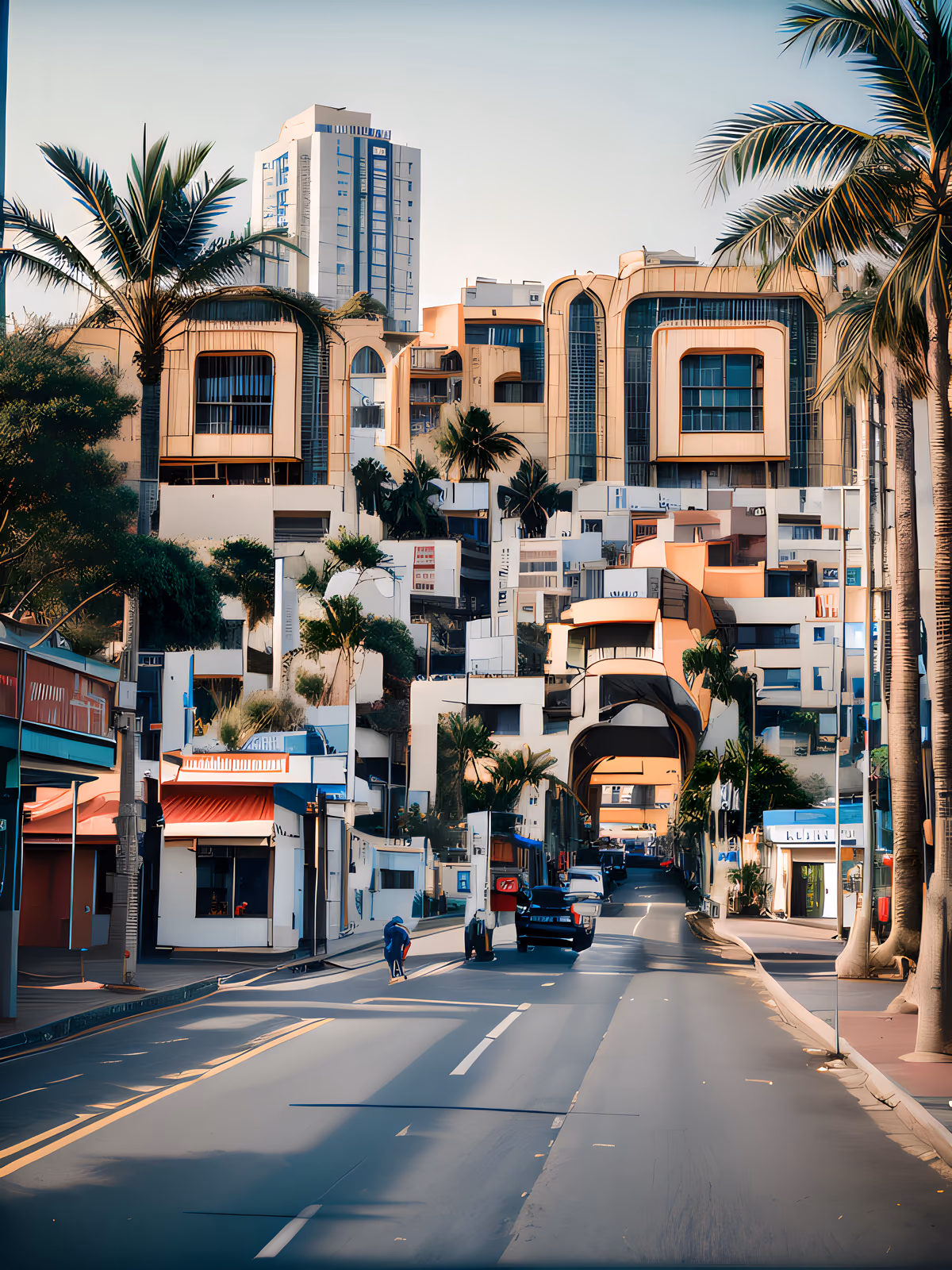 Palm Lined City Street Photo QR Code for Posters — image 1