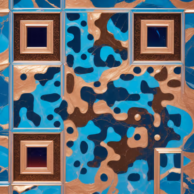 Gilded Turquoise Marble Abstract QR Code Art — image 1