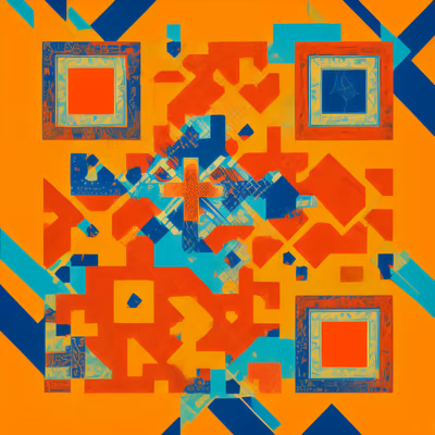 Orange Blue Geometric Psychedelic QR Code for Album Covers — image 1