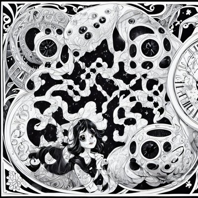 Girl and Octopus Zentangle Ink QR Code for Posters