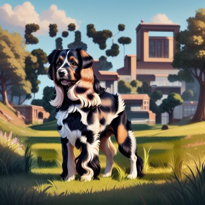 Cocker Spaniel Digital Painting QR Code Art